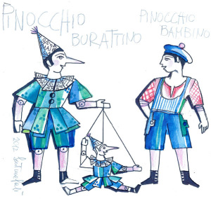 pinocchio burattino bambino bozzetto