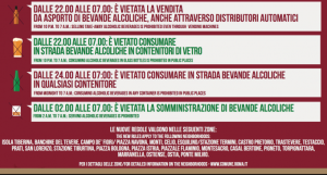 La locandina distribuita dal Comune di Roma che riassume l'ordinanza appena applicata