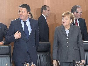 Matteo Renzi e Angela Merkel