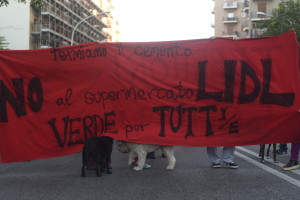 no cemento a roma est corteo per il verde