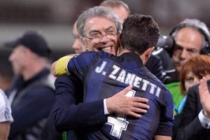 L'abbraccio con il Presidente Moratti