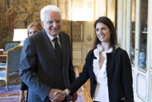 Raggi e il presidente Mattarella