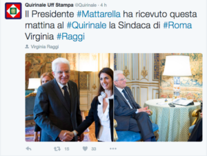 Raggi e il presidente Mattarella