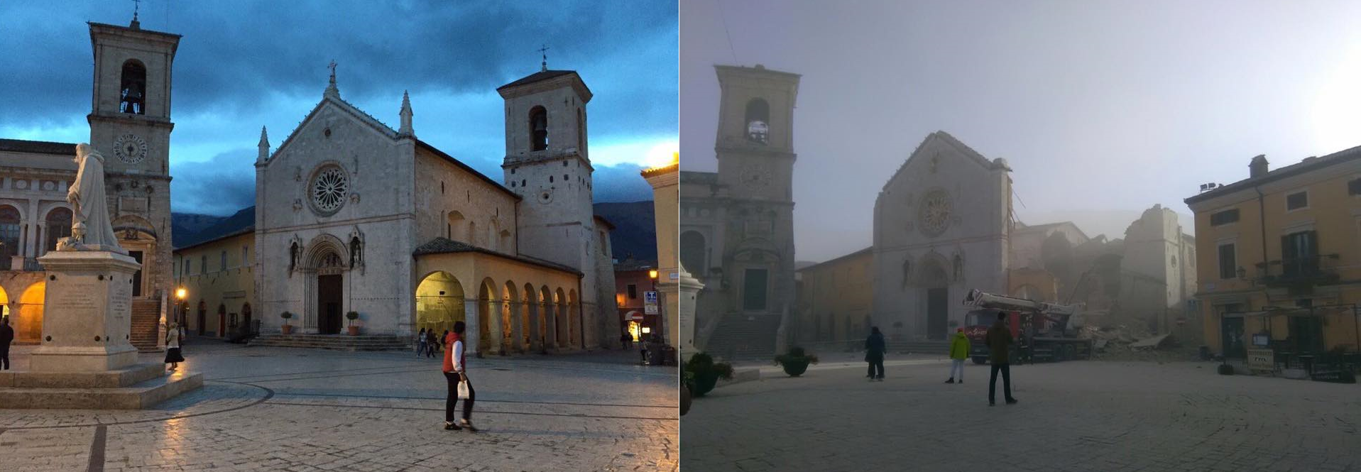 norcia prima e dopo